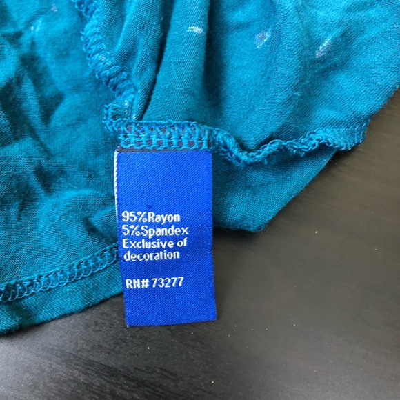 Geometric Teal Print Jersey Dress - Picture 4 of 4